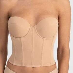 DOMINIQUE Brie Backless Strapless Bra 6380 32A low back underwire longline NWT